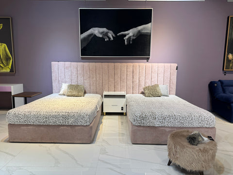 Recámara Ruth con 2 bases individuales en showroom Piga