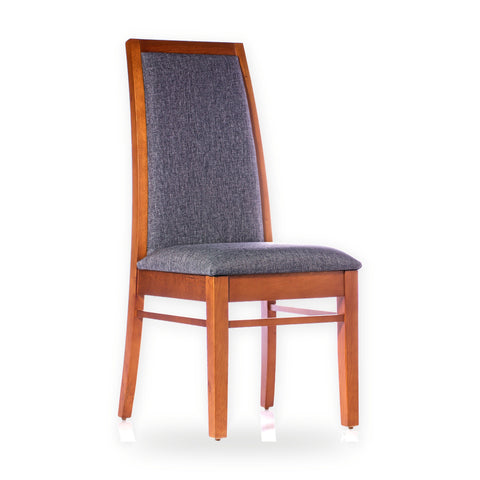 Silla León Piga de madera con respaldo y asiento tapizados